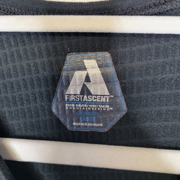 Eddie Bauer First Ascent Women's Large Shirt Top Black Base Layer Polartec Power - Picture 4 of 6